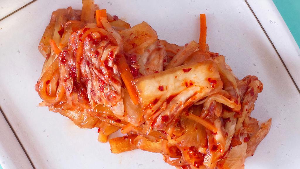 Mamison Kimchi 32Oz · Kimchi (Pre-cut)
Cabbage, hot pepper flakes, radish, scallion, onion, ginger, garlic, plum extract, salted shrimp, dashima broth, salt