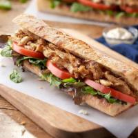 Chicken Caesar Baguette · Grilled Chicken, Mixed Green, Tomato, Grain Mustard Mayonnaise, Black Pepper.

Contains: Egg...