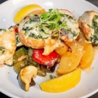 Stuffed Chicken · GLUTEN-FREE Available . Chicken breast stuffed with spinach and Feta.
