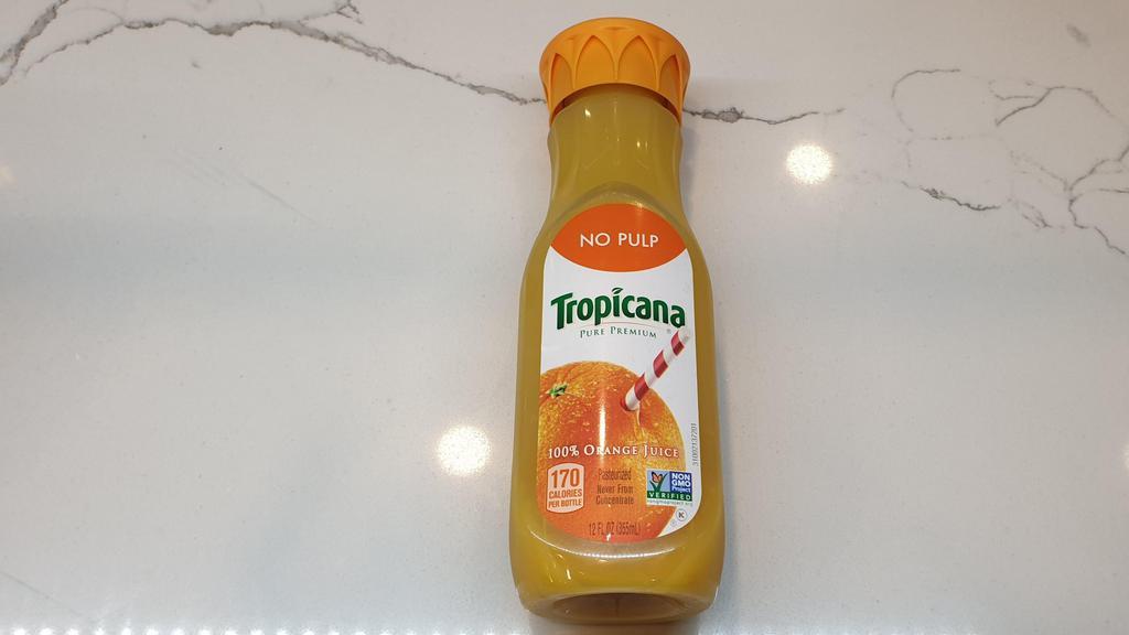 Tropicana Orange Juice 12Oz · This 100% pure-squeezed orange juice is made with fresh-picked, perfectly ripened oranges that are freshly squeezed to create a satisfyingly sweet and smooth tasting juice.