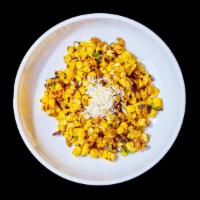 Grilled Mexican Corn  · Classic grilled street corn, served on the cob with cotija cheese, mayo, lime, and chili pow...