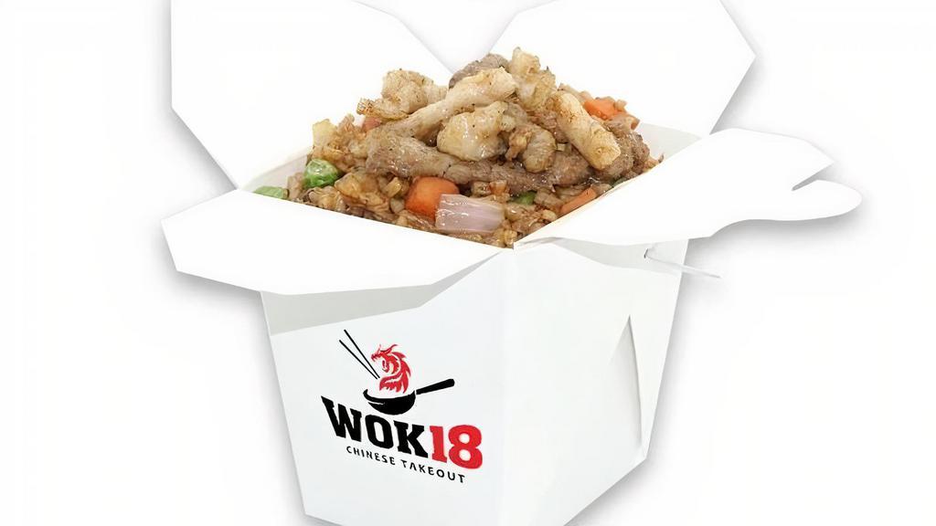 House Special Fried Rice · White rice, chicken, beef, peas, carrots, soya sprouts and onions stir fried in our special soy sauce.