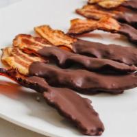 Milk Chocolate Bacon · Applewood thick cut bacon cooked/cured and covered in milk chocolate.