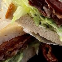 Blt Breakfast Sandwich · Beef or turkey bacon with lettuce and tomatoes.