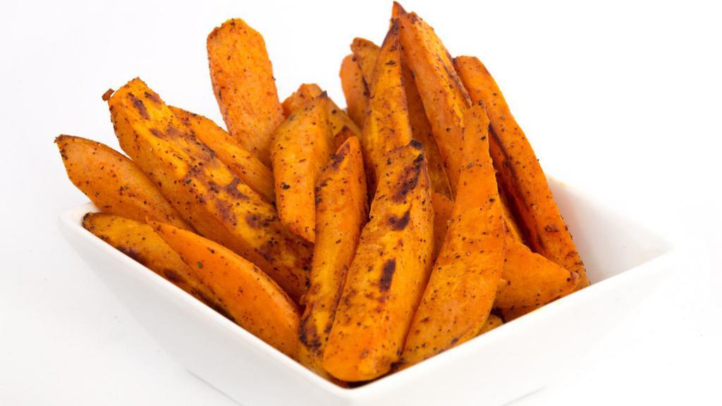 Sweet Potato Fries · Fresh hand-cut sweet potatoes.