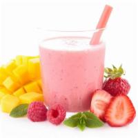 Strawberry Banana Smoothie · Smoothie made with fresh strawberries and bananas.