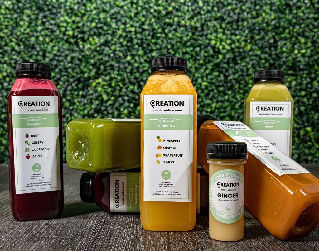 1-Day Cleanse · Four juices - Green refresh, vitamin c, glow up, natural detox.