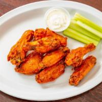 Buffalo Wings (8) · Spicy. 8 chicken wings breaded and fried, then tossed in buffalo sauce.