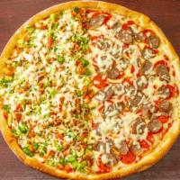 Chicken, Broccoli & Tomatoes Pizza (Slice) · Mozzarella topped with chicken, broccoli & tomatoes.