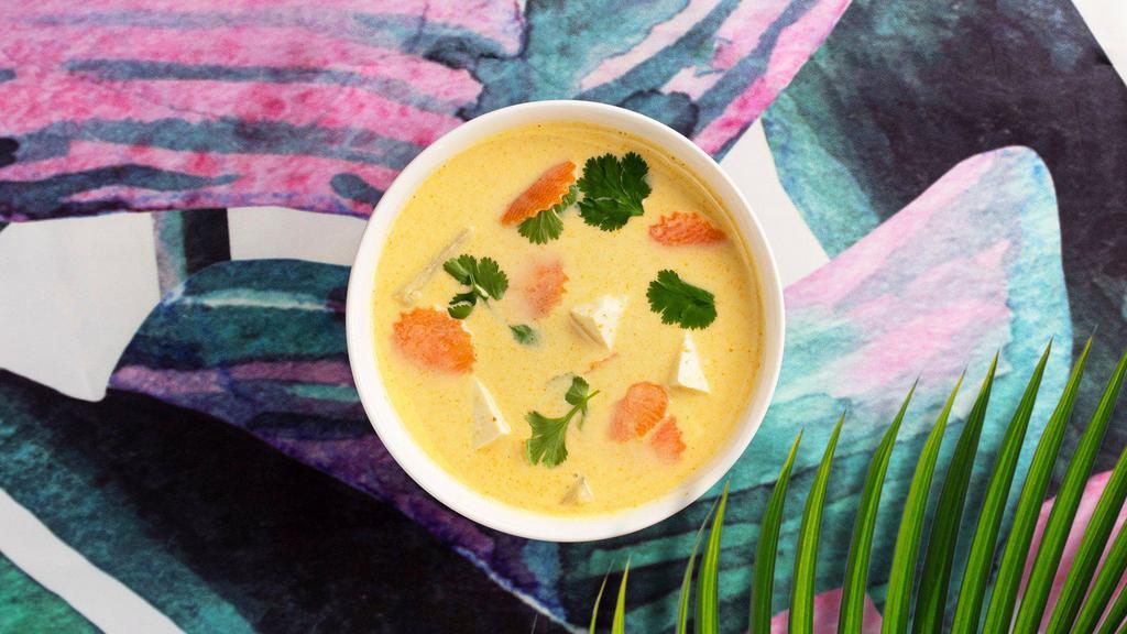 Vegan Yellow Curry · Turmeric and coconut milk curry with your choice of tofu or vegetables.