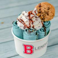 Cookie Monster · Chocolate chip and Oreo ice cream, topped with whipped cream, chocolate drizzle, chocolate c...