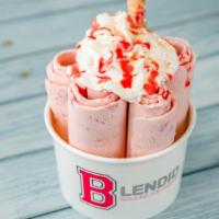 Strawberry Cheesecake · Strawberry ice cream with cheesecake bites topped with whipped cream, graham cracker dust, s...