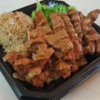 Chicken Katsu · Halal grade chicken marinated, breaded, and fried and vegetable oil. Served with pineapple f...