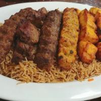 #18, Family Kabab Combo · Two chicken tikka, two beef kofta, one beef tikka, and one chicken kofta. Served with afghan...