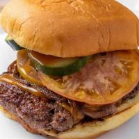 The Beef Combo · 5 oz. of blended short rib, brisket, and chuck grilled to perfection served with cheddar che...