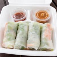 Summer Rolls · Refreshing wraps made with shrimp, noodles, cucumber, mint, carrots, and lettuce. Served wit...
