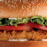 Spicy Chicken Sandwich · Sandwich comes with Lettuce, Tomato, Onion, & Mayo.