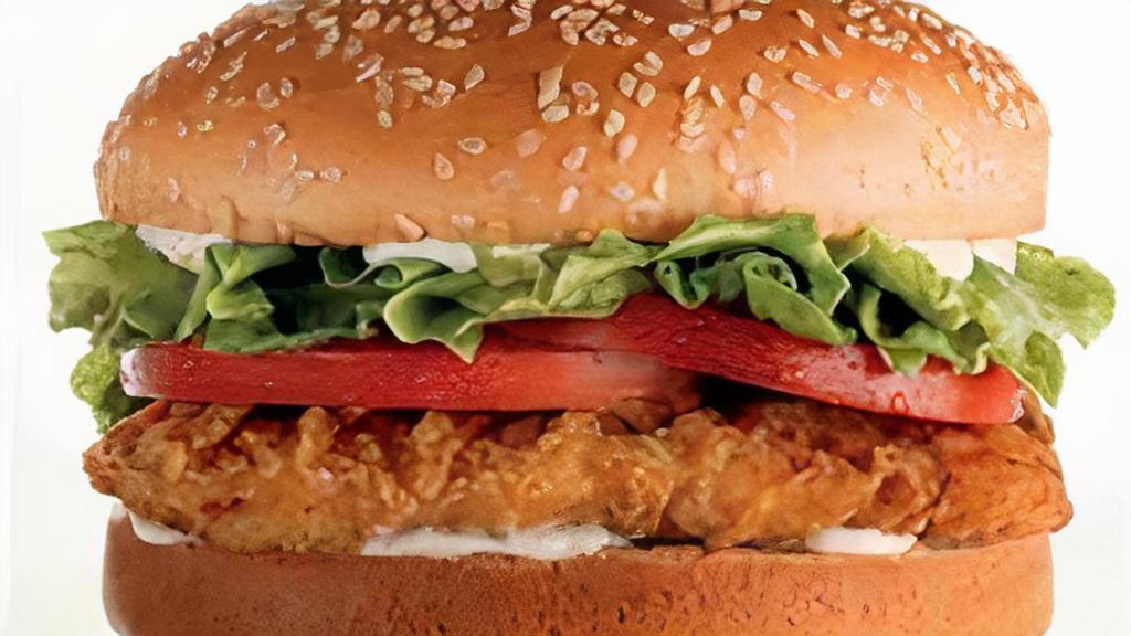 Spicy Chicken Sandwich · Sandwich comes with Lettuce, Tomato, Onion, & Mayo.