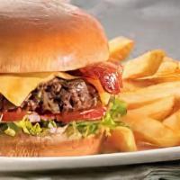 Double Cheeseburger Combo · Includes Fries and FREE can soda. Burger comes with Lettuce, Tomato, Onion, Pickle, Mayo & K...