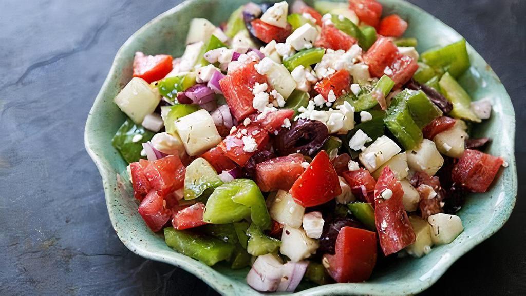 Greek Salad · Fresh vegetable, feta cheese, olives, and basturma.