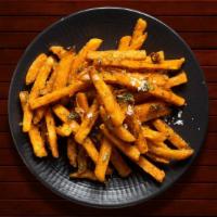 Sweet! Potato Fries · Sweet potatoes cooked until golden brown