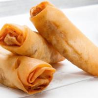 Deep Fried Crispy Spring Roll 春卷 · Deep-fried flakey dough filled with pork and cabbage