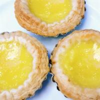 Egg Custard Tart 脆皮蛋挞 · Flaky lard based pastry with a delicate sweet egg custard
3 pieces