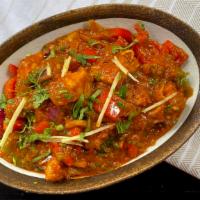 Chicken Kadhai Masala · Spicy. Chicken simmered in an onion tomato gravy.