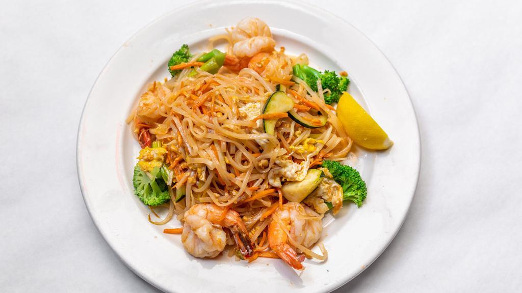 Pad Thai With Shrimp · Thai noodle dish with peanuts and thai seasoning.