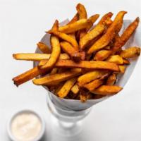 Cone Of Hand Cut Fries · Served with ketchup, malt vinegar and choice of one sauce.