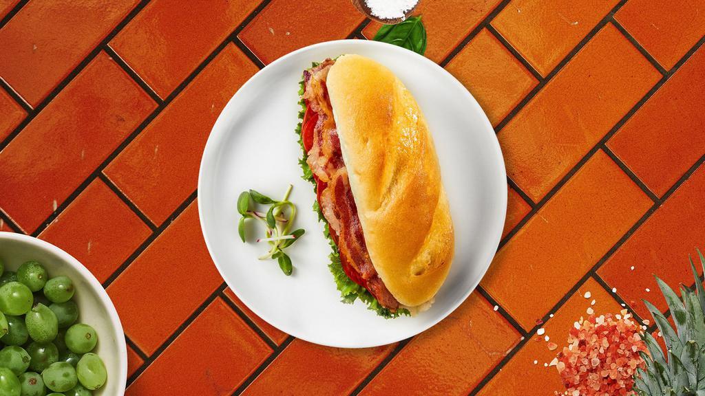 Blt Break Sandwich · Grass-fed bacon with lettuce, tomato, and avocado smash. Served on your choice of bread.