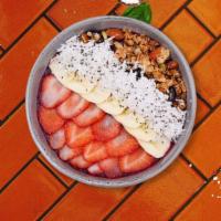 Super Acai Bowl · (Vegan and Dairy Free) Acai, strawberry, blueberries, banana, hemp granola, and shredded coc...