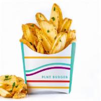 Crispy Herb Fries · Crispy Potato Scoops, Tossed in Fresh Herbs, Served with your choice of Snack Sauce