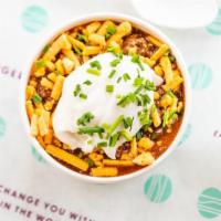 Plnt Chili Bowl · 12 oz. of our House-Made Beyond Meat Chili, NewFields Cheddar Shreds and Sour Cream, Green O...