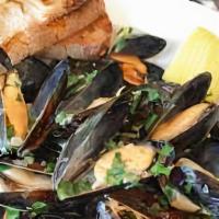 Drunken Mussels Plate · Garlic, shallots, white wine, butter, lemon juice,  and parsley.