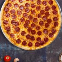 Pepperoni Palace Pizza · Our famous house made dough topped with red sauce, pepperoni, and our house cheese blend