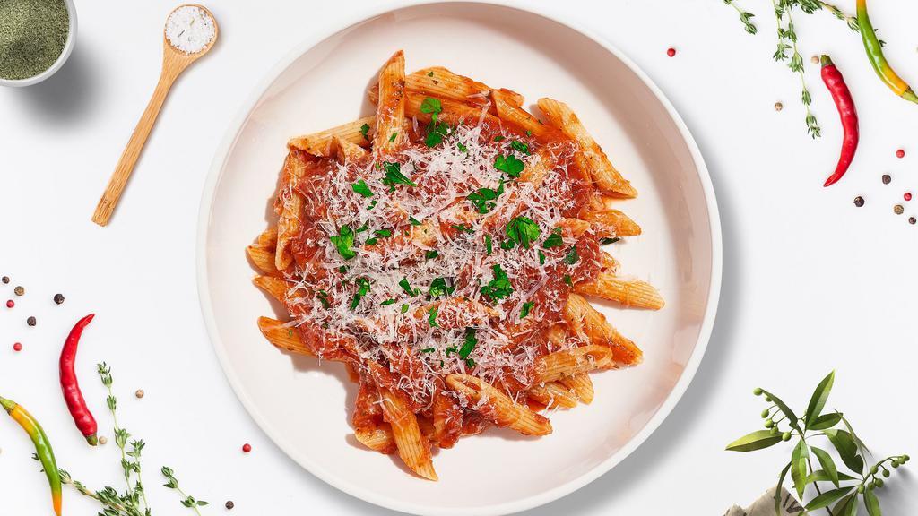 Mamma Mia Marinara Pasta (Penne) · Al dente penne cooked with our house made marinara sauce, mozzarella cheese, and topped with fresh basil.