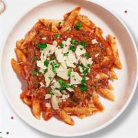 Bolognese In The Ziti · Our delicious rigatoni served with house ragu sauce and delicious parmigiano reggiano cheese.
