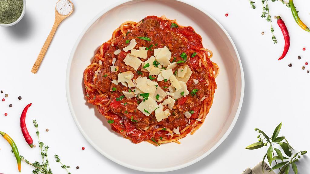 Gusteau Linguini Bolognese Pasta · Linguine cooked al dente served with house made bolognese sauce and delicious parmigiano reggiano cheese.