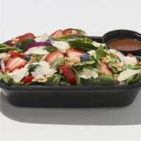 Berry Berry Salad With Grilled Chicken · Choice of Fresh Grilled Chicken Breast or Crispy Chicken, Baby Spinach and Arugula Blend, St...