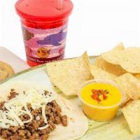 Kids Taco · Taco beef and cheese in a soft flour tortilla or hard corn taco shell.