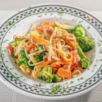 Linguini And Vegetables · Broccoli, mushrooms, zucchini, tomato and carrots in garlic and oil. With soup or house sala...