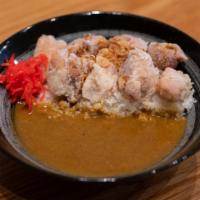 Chicken Curry · Fried Chicken with Homemade curry, served with white rice, fried onion, scallion and Beni Sh...