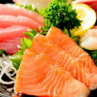 Salmon Sashimi · Salmon sashimi made to perfection.