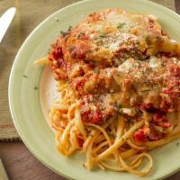 Shrimp Parmigiana · Shrimp and mozzarella cheese, served over Customer's choice of pasta with marinara sauce.