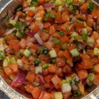 Shepherd Salad (Small) · Chopped tomato, onion, cucumber & parsley dressed with olive oil & vinegar.