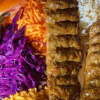Adana Kebab · Ground lamb blends with special seasoning mix created by the chef.