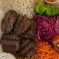 Köfte Kebab · Ground beef & lamb mix blended with onion & garlic seasoned with special seasoning.