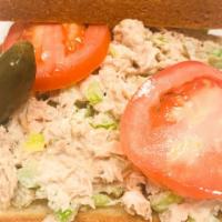 Tuna Salad · Home made tuna salad ,comes with Israeli pickles