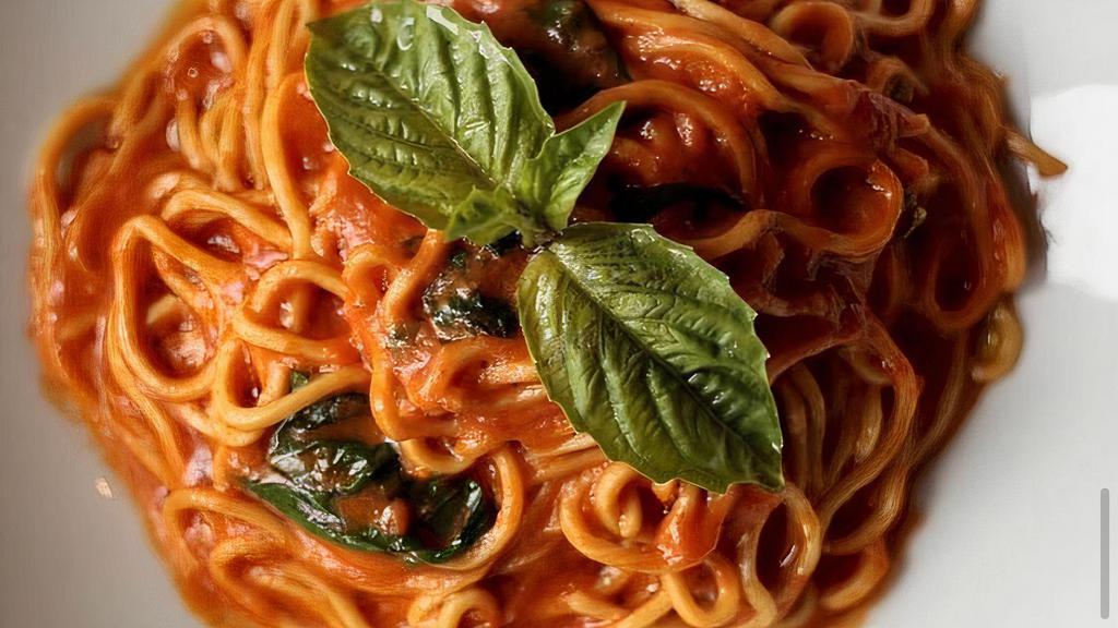 Spaghetti Alla Chitarra · San Marzano tomatoes and basil.